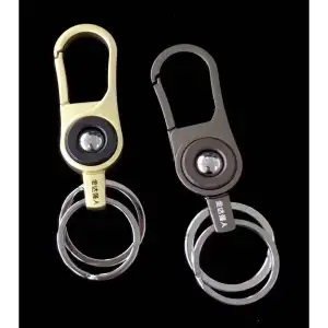 QIANGREN Dual Ring Stylish Metal Keychain T4371