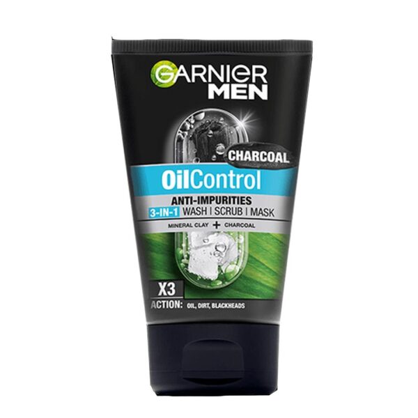 Garnier Men Oil Control Anti Impurities Charcoal 3 in 1 Face Wash 100ml