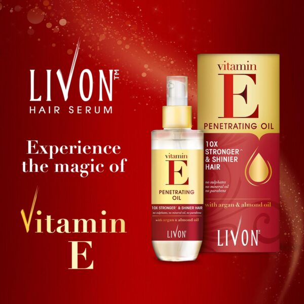 Livon Vitamin E Penetrating Hair Oil For Men & Women 100ml - Image 2