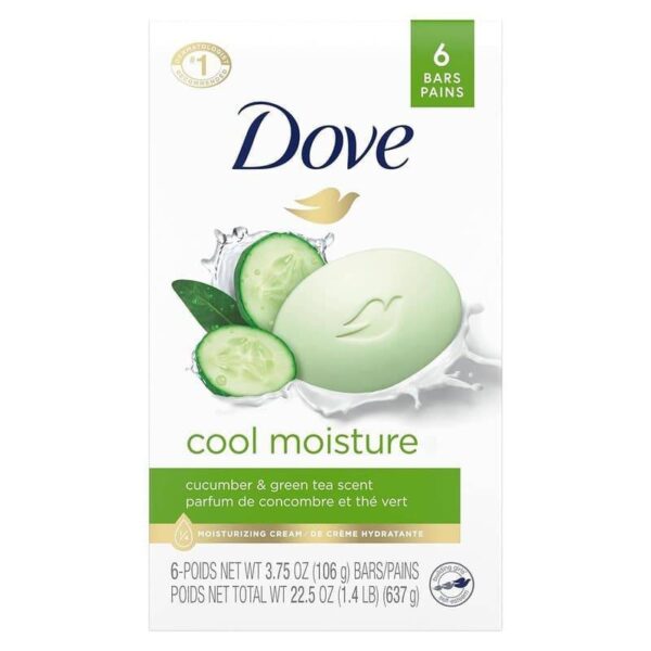 Dove Cool Moisture Cucumber Soap Bar 106g Pack Of 6