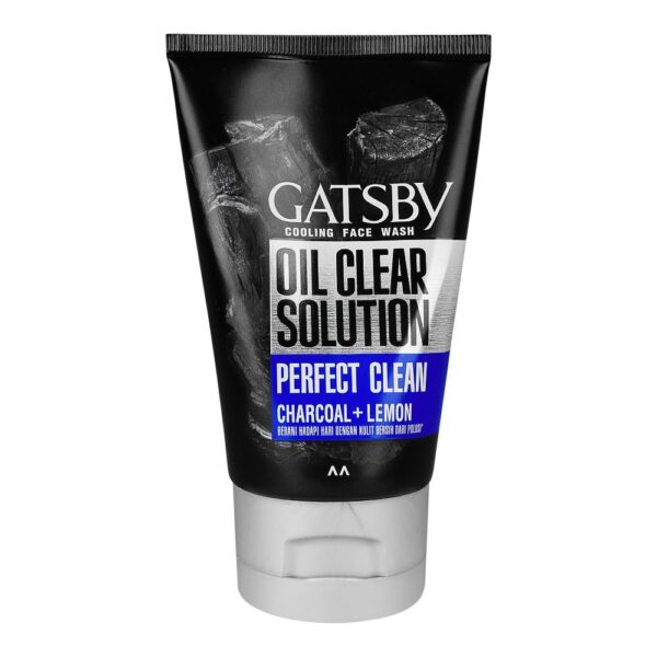 Gatsby Oil Clear Solution Perfect Clean Charcoal+Lemon Cooling Face Wash 100g