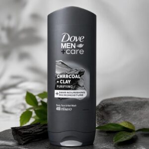 Dove Men+Care Charcoal + Clay Purifying Body, Face & Hair Wash – 400ml
